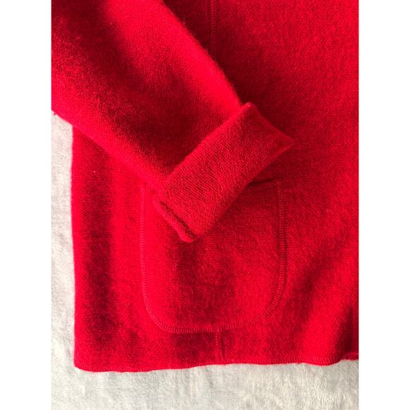 Croft and Barrow Sweater Womens L Red Boiled Wool Full Zip READ - Picture 7 of 8
